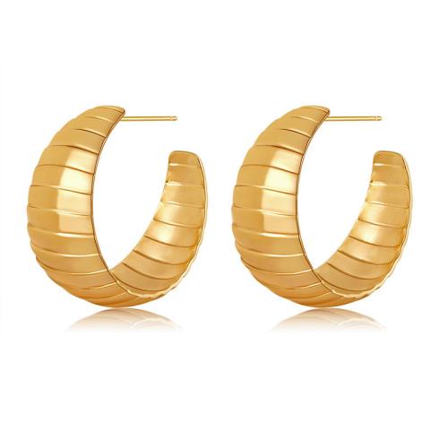 Brass Stud Earring plated for woman golden Sold By Pair