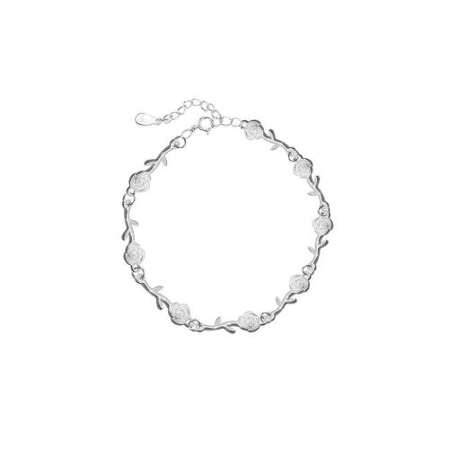 Pulseras de Plata Estelina, plata de ley 925, con 5cm extender cadena, chapado, para mujer, plateado, longitud:aproximado 15 cm, Vendido por UD