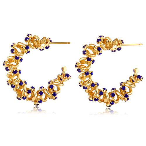 Cubic Zirconia Micro Pave Brass Earring micro pave cubic zirconia & for woman Sold By Pair