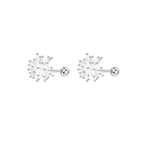 925 Sterling Silver Stud Earrings, plated, different size for choice & for woman, silver color, Sold By Pair