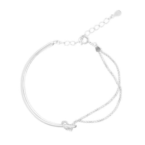 Pulseras de Plata Estelina, plata de ley 925, con 3.5cm extender cadena, pulido, para mujer, plateado, longitud:aproximado 12.5 cm, Vendido por UD