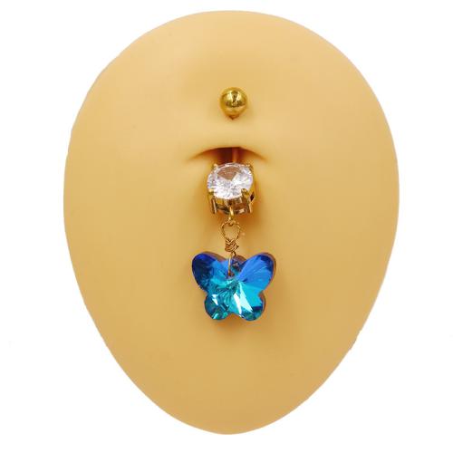 Zinc Alloy Belly Ring Unisex & micro pave cubic zirconia Sold By PC