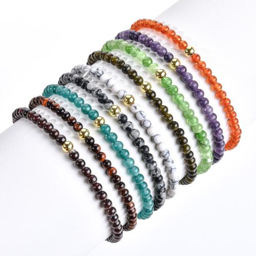 Pulseras de piedras preciosas, con Piedra natural, diferentes materiales para la opción & para mujer, más colores para la opción, longitud:19 cm, Vendido por UD