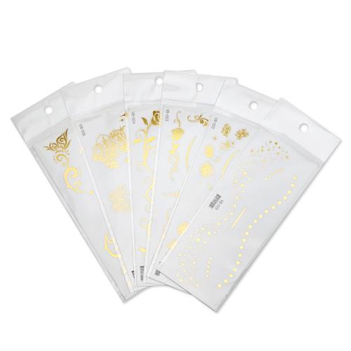 Papel, con PET, chapado en agua trasferente, diferentes patrones para la opción & para mujer & incrustacion de oro, 158x60mm, 6PCs/Set, Vendido por Set