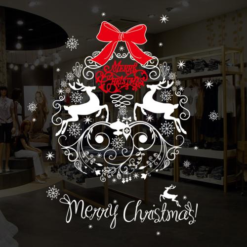 PVC Plastic Christmas Stickers, with Paper, printing, with letter pattern & waterproof, 500x700mm, Sold By PC