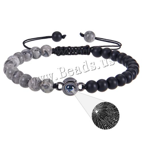 Gemstone Bracelets, Natural Stone, Adjustable & fashion jewelry & Unisex, more colors for choice, Length:Approx 6.6-11.8 Inch, Sold By PC