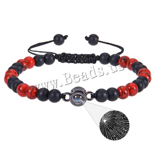 Gemstone Bracelets, Natural Stone, Adjustable & fashion jewelry & Unisex, more colors for choice, Length:6.6-11.8 Inch, Sold By PC