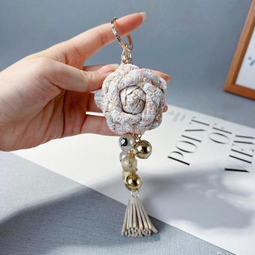 Bag Purse Charms Keyrings Keychains, Tibetan Style, with PU Leather, multifunctional & for woman, more colors for choice, 210mm, Sold By PC