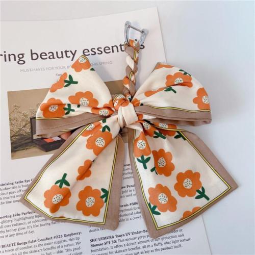 Bag Purse Charms Keyrings Keychains Zinc Alloy with Cloth Bowknot & multifunctional & for woman Sold By PC