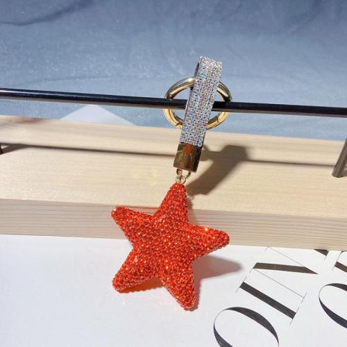 Bag Purse Charms Keyrings Keychains, Tibetan Style, with Clay, Star, multifunctional & for woman, more colors for choice, Sold By PC