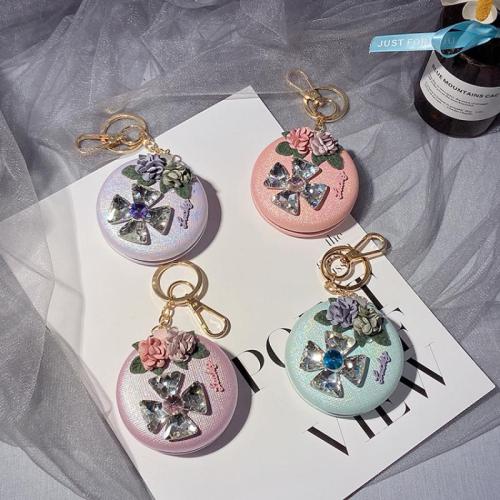 Bag Purse Charms Keyrings Keychains, Tibetan Style, with Glass Rhinestone, multifunctional & for woman, mixed colors, 70mm, Sold By Set