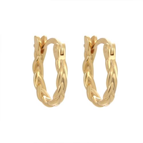 925 Sterling Silver Hoop Earrings, fashion jewelry & for woman, 12.60x13.70mm, Sold By Pair