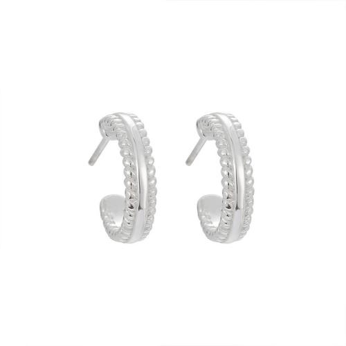 925 Sterling Silver Stud Earrings, fashion jewelry & for woman, 12.70mm, Sold By Pair