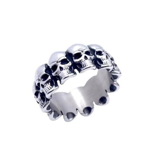 Stainless Steel Finger Ring, 304 Stainless Steel, Skull, polished, vintage & different size for choice & for man, original color, Sold By PC