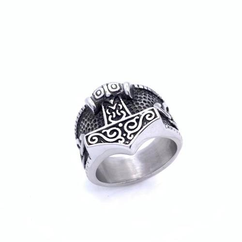 Rozsdamentes acél Finger Ring, 304 rozsdamentes acél, csiszolt, Vintage & különböző méretű a választás & az ember, az eredeti szín, Által értékesített PC