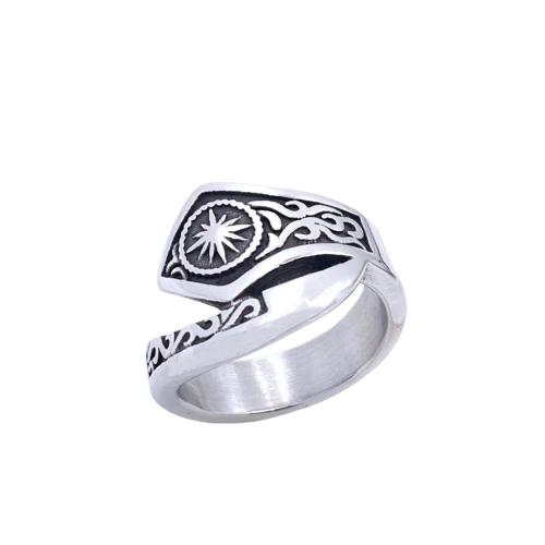 Bague en acier inoxydable, Acier inoxydable 304, poli, Vintage & normes différentes pour le choix & pour homme, couleur originale, Vendu par PC