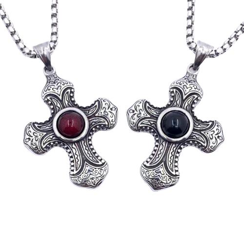 Stainless Steel Jewelry Necklace 304 Stainless Steel Cross  & for man Sold By PC