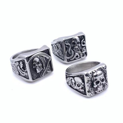 Rozsdamentes acél Finger Ring, 304 rozsdamentes acél, különböző méretű a választás & különböző stílusokat a választás & az ember, Által értékesített PC