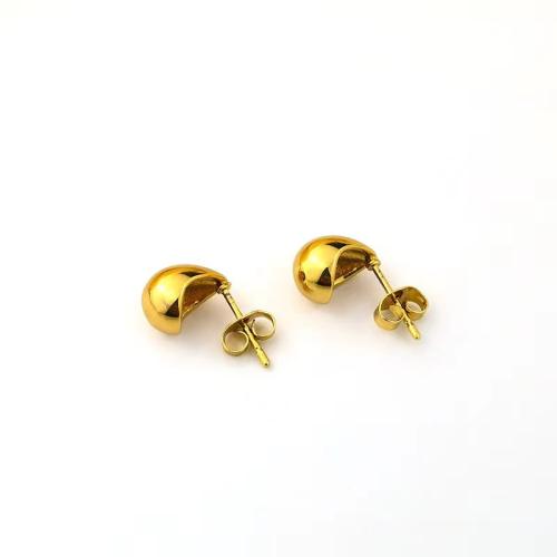 Stainless Steel Stud Earrings 304 Stainless Steel fashion jewelry & for woman golden Sold By PC