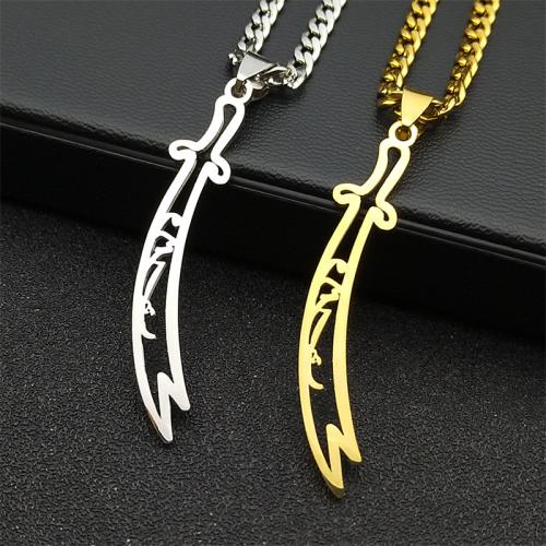 Collier de bijoux en acier inoxydable, Acier inoxydable 304, bijoux de mode & pour femme, plus de couleurs à choisir, 45x10mm, Longueur:Environ 60 cm, Vendu par PC