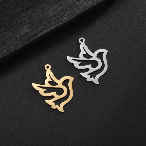 Stainless Steel Animal Pendants, 304 Stainless Steel, Dove, Vacuum Ion Plating, DIY, more colors for choice, 20x24mm, Sold By PC