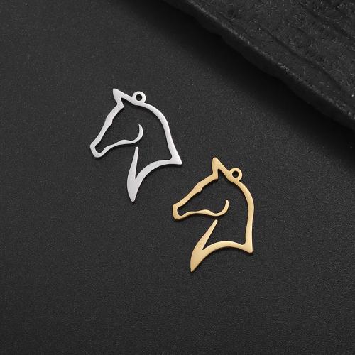 Stainless Steel Animal Pendants, 304 Stainless Steel, Horse, Vacuum Ion Plating, DIY, more colors for choice, 13.50x20mm, Sold By PC