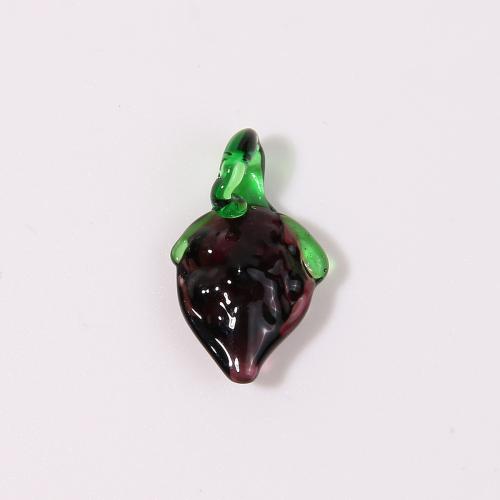 Fashion Lampwork Pendants, Grape, DIY, purple, 21x14mm, Approx 100PCs/Bag, Sold By Bag