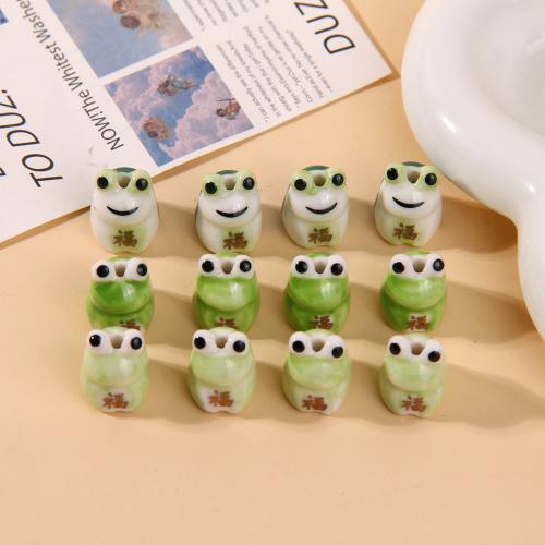 Porcelain Jewelry Beads, Frog, DIY, more colors for choice, 18x14mm, Approx 100PCs/Bag, Sold By Bag