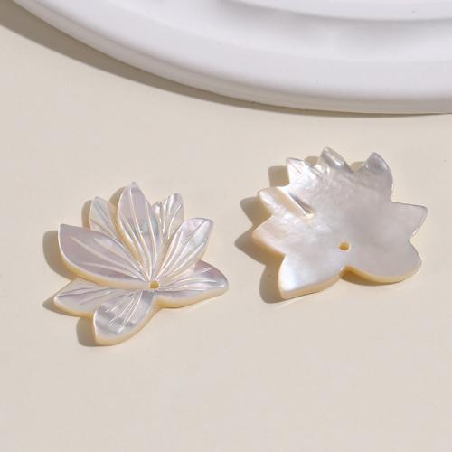 White Lip Shell Brooch Findings Flower DIY white Sold By PC