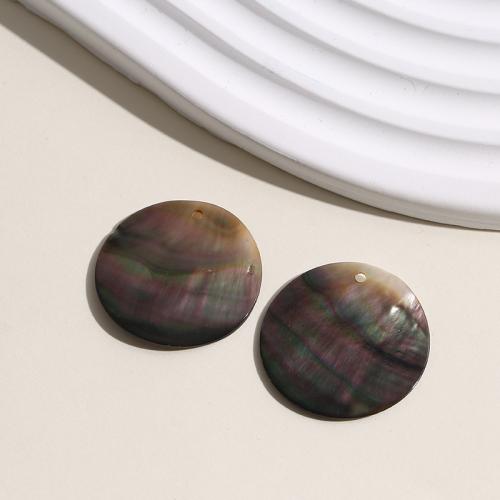 Black Lip Shell Pendant, Round, polished, DIY, 30x30mm, Sold By PC