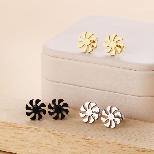 Stainless Steel Stud Earrings, 316 Stainless Steel, Pinwheel, plated, for woman, more colors for choice, Sold By Pair