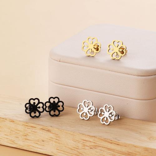 Stainless Steel Stud Earrings, 316 Stainless Steel, Flower, plated, for woman, more colors for choice, Sold By Pair