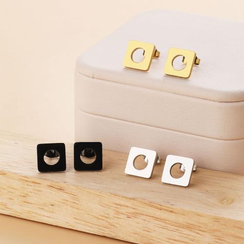 Stainless Steel Stud Earrings 316 Stainless Steel Square plated for woman Sold By Pair