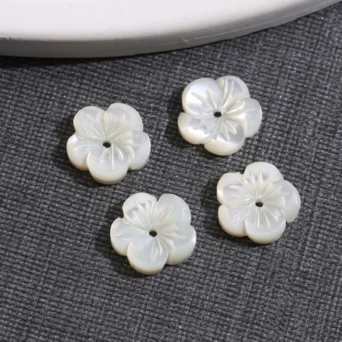 White Lip Shell Beads Flower polished DIY 6mm Sold By PC