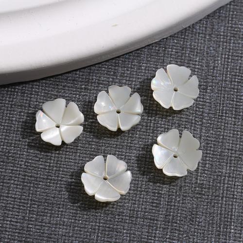 Hair Stick Findings, White Lip Shell, Flower, polished, DIY, white, 10x10mm, Sold By PC