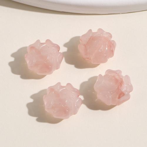 Resin Jewelry Beads, Flower, polished, DIY, pink, 14x14mm, Sold By PC