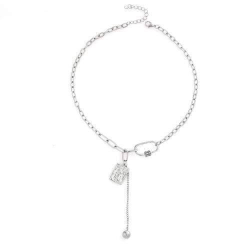 Tibetan Style Jewelry Necklace, with 4.5cm extender chain, silver color plated, fashion jewelry, silver color, nickel, lead & cadmium free, Length:38 cm, Sold By PC