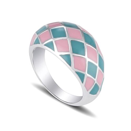 Zinc Alloy Finger Ring plated fashion jewelry & enamel nickel lead & cadmium free Sold By PC