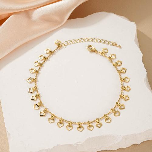 Brass Anklet, with 5cm extender chain, plated, fashion jewelry, more colors for choice, nickel, lead & cadmium free, Length:22 cm, Sold By PC