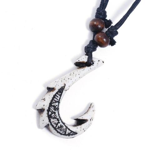 Resin Necklace, with Wax Cord & Wood, handmade, fashion jewelry & for man, Length:80-83 cm, Sold By PC