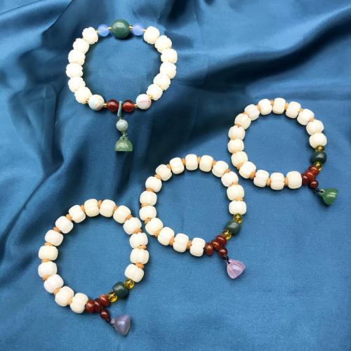 Pulsera Mala, Bodhi Root, con Hilo elástico & Piedras preciosas, unisexo & tallado & diferentes estilos para la opción, longitud:aproximado 23 cm, Vendido por UD