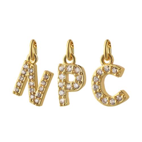 Cubic Zirconia Micro Pave Brass Pendant plated DIY & micro pave cubic zirconia golden Sold By PC