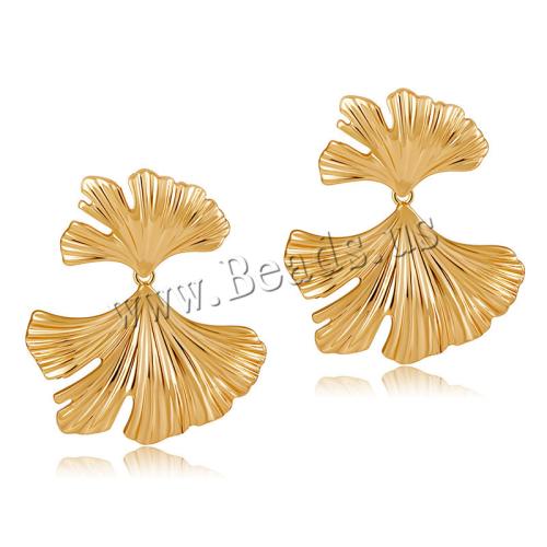 Brass Stud Earring, plated, for woman, golden, Sold By Pair