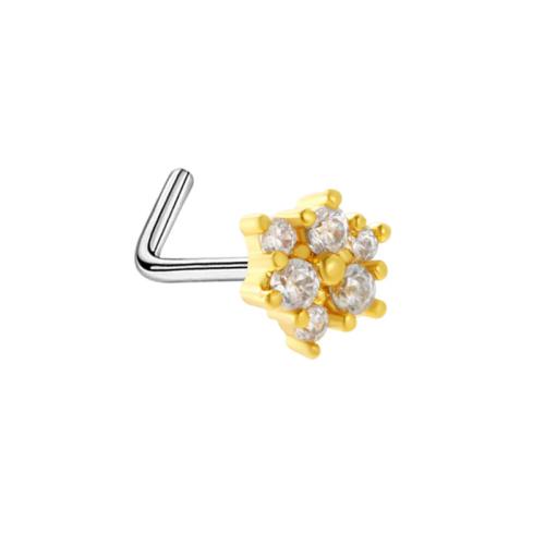 Gioielleria da Piercing naso in acciaio inox, 304 acciaio inox, unisex & stili diversi per la scelta & Micro spianare cubic zirconia, dorato, Venduto da PC