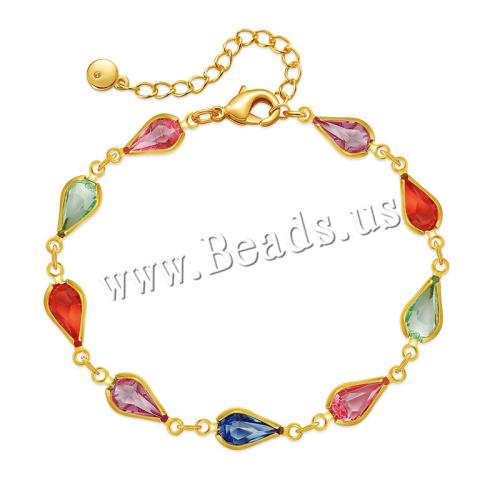 Brass Bracelet & Bangle, with Acrylic, for woman, golden, Sold By PC