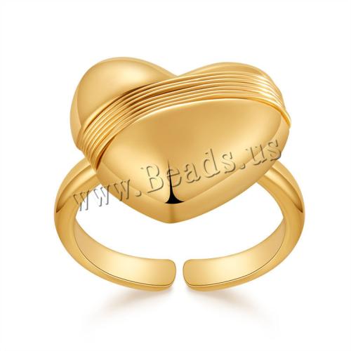 Anillo de dedo de latón, metal, chapado, para mujer, dorado, Vendido por UD