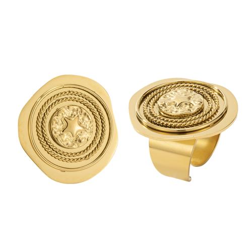 Bague acier titane, Placage, styles différents pour le choix & pour femme, doré, Vendu par PC