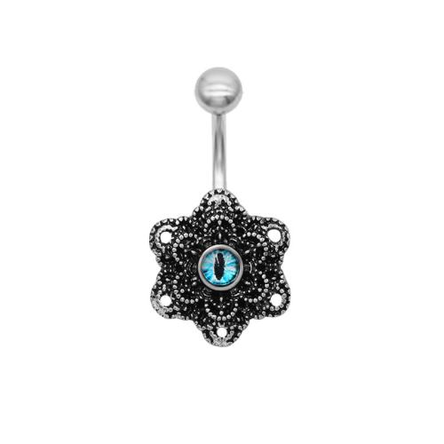 Tibetan Style Belly Ring, with Resin, Unisex, more colors for choice, Sold By PC