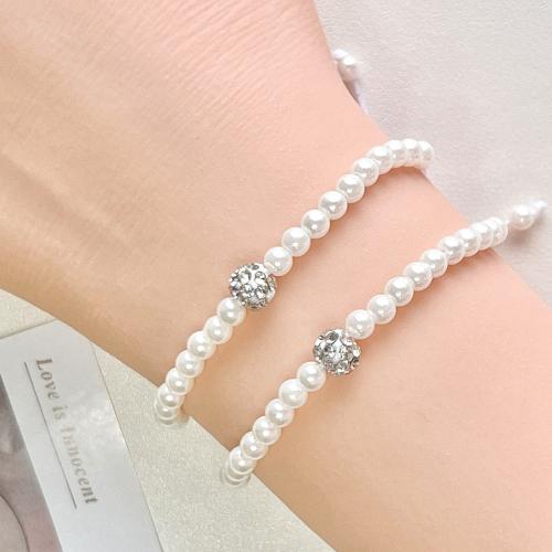 Tibetan Style Bracelet, with Polyamide & Copper Coated Plastic, plated, for woman & with rhinestone, nickel, lead & cadmium free, Length:18-26 cm, Sold By Set