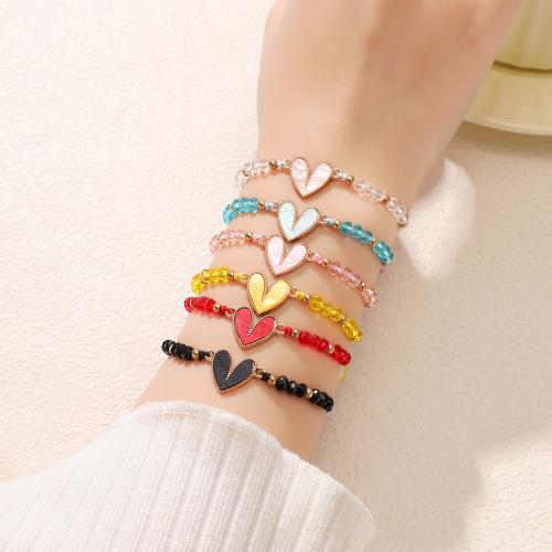 Zinc Alloy Bracelet with Polyamide & Glass plated Unisex & enamel mixed colors nickel lead & cadmium free Length 18-26 cm Sold By Set